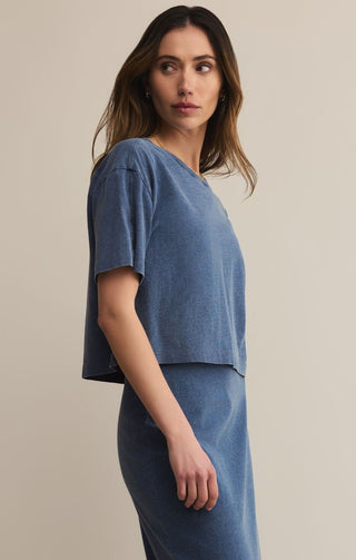Z SUPPLY: On The Go Tee-Jersey Denim-1- Tops-Moody on Main
