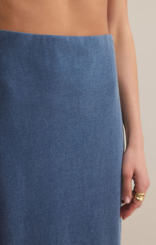 Z SUPPLY: Gail Midi Skirt-Jersey Denim-4- Bottoms-Moody on Main