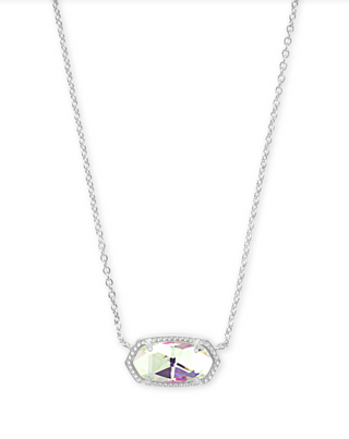 Kendra Scott: Elisa Necklace Silver-7- Jewelry-Dichroic Glass-Moody on Main