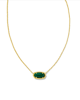 Kendra Scott: Elisa Necklace-Gold-Accessories-Green Malachite-Moody on Main