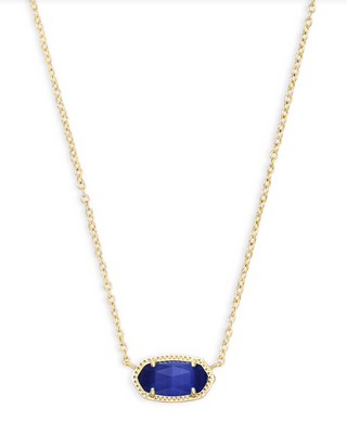 Kendra Scott: Elisa Necklace-Gold-Accessories-Cobalt Cat's Eye-Moody on Main