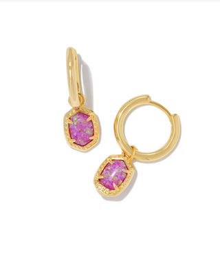 Kendra Scott: Daphne Framed Huggie-Gold-7- Jewelry-Magenta Opal-Moody on Main