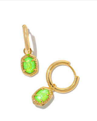 Kendra Scott: Daphne Framed Huggie-Gold-7- Jewelry-Bright Green-Moody on Main