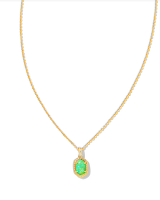 Kendra Scott: Daphne Framed Necklace-Gold-7- Jewelry-Bright Green-Moody on Main