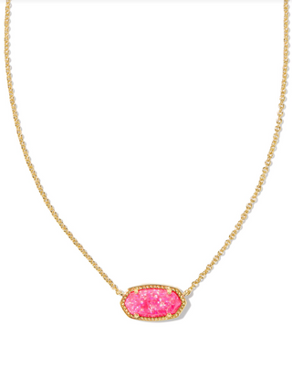 Kendra Scott: Elisa Necklace-Gold-Accessories-Bright Pink Opal-Moody on Main