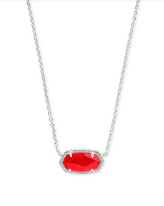 Kendra Scott: Elisa Necklace Silver-7- Jewelry-Red Illusion-Moody on Main