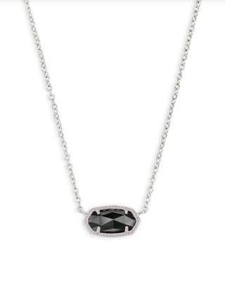 Kendra Scott: Elisa Necklace Silver-7- Jewelry-Black-Moody on Main