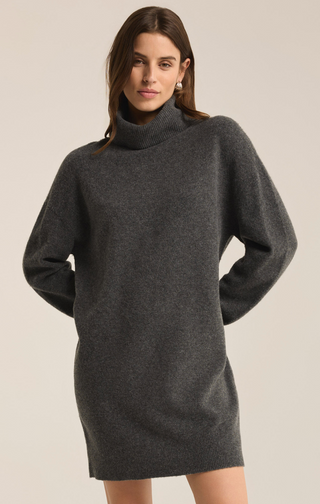 Z Supply: Richie Sweater Dress-Charcoal-6- Dress/Romp/Jump-Moody on Main
