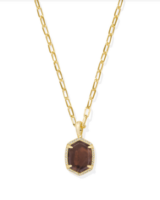 Kendra Scott: Daphne Pave Necklace-Gold-7- Jewelry-smoky-quartz-Moody on Main