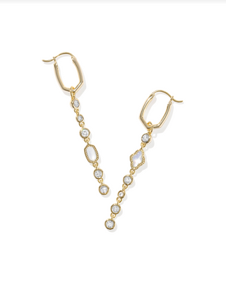 KENDRA SCOTT: Mini Elisa Abbie Huggie-Gold White Mix-7- Jewelry-Moody on Main