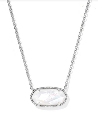 KENDRA SCOTT: Elisa Statement Necklace-Silver Ivory Mother of Pearl-7- Jewelry-Moody on Main