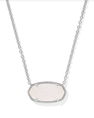 KENDRA SCOTT: Elisa Statement Necklace-Silver Iridescent Drusy-7- Jewelry-Moody on Main
