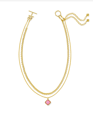KENDRA SCOTT: Mallory Rose Multi Strand Necklace-Gold Blush Ivory Mother Of Pearl-7- Jewelry-Moody on Main