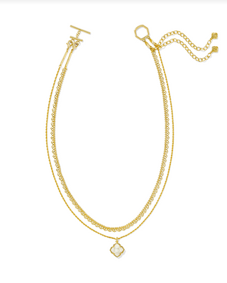 KENDRA SCOTT: Mallory Rose Multi Strand Necklace-Gold Ivory Mother of Pearl-7- Jewelry-Moody on Main