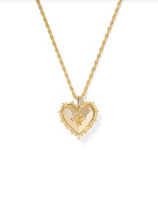 KENDRA SCOTT: Mallory Rose Locket Necklace-Gold-7- Jewelry-Moody on Main