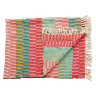 RECYCLED COTTON BLEND STRIPED THROW WITH TASSELS-Home & Gifts-Moody on Main