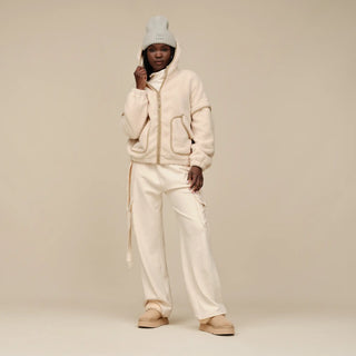 UGG: MARIELLA UGGFLUFF ZIP HOODIE- CREAM-Outerwear-Moody on Main