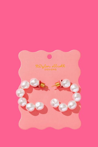 Megan Pearl Hoop Earrings-7- Jewelry-Moody on Main