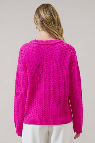 Pammie Knit Dropped Long Sleeve Sweater-1- Tops-L-Neon Pink-Moody on Main