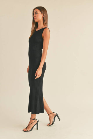 AFTER DARK RIBBED DRESS-Dresses/ One Pieces-Moody on Main
