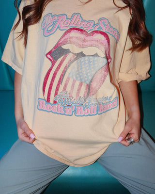 ROLLING STONES WORLDS GREATEST BAND THRIFTED TEE-Tops-Moody on Main