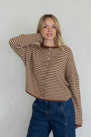 THE COCOA STRIPED CARIDGAN
