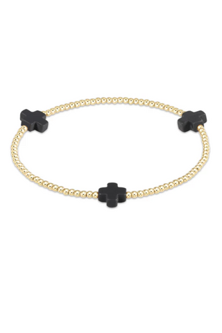 enewton: Signature Cross Small Gold Bracelet -2mm-7- Jewelry-Charcoal-Moody on Main