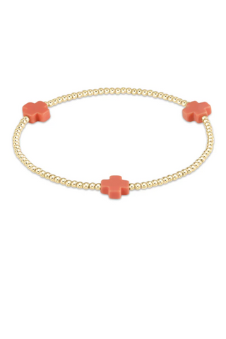 enewton: Signature Cross Small Gold Bracelet -2mm-7- Jewelry-Coral-Moody on Main