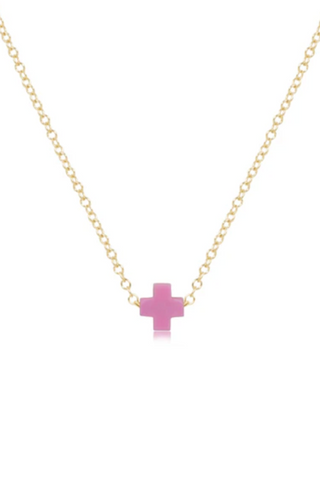 enewton: Signature Cross Necklace-Accessories-BRIGHT PINK-Moody on Main