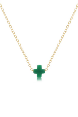 enewton: Signature Cross Necklace-Accessories-EMERALD-Moody on Main