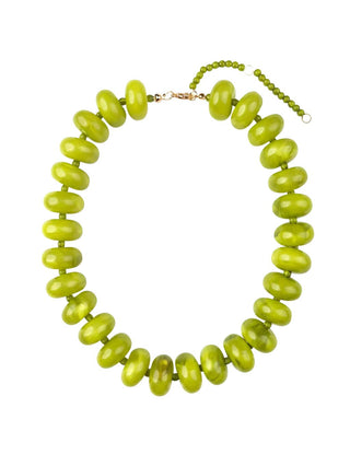 BAILEY CHUNKY BEADED NECKLACE- CHARTREUSE