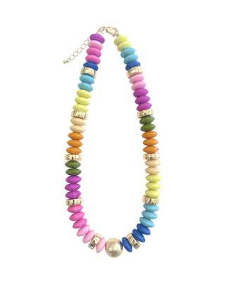 TOBIE BEADED DISC NECKLACE- RAINBOW
