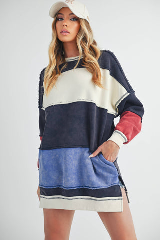 OTTAVIA COLOR BLOCK SWEATER-Tops-Moody on Main