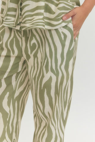 WILD SAGE ZEBRA PANTS-Bottoms-Moody on Main