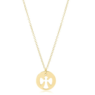 ENEWTON: 16" NECKLACE GOLD - GUARDIAN ANGEL GOLD DISC-Accessories-Moody on Main