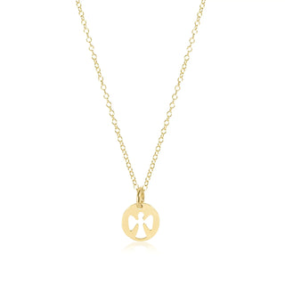 ENEWTON: 16" NECKLACE GOLD - GUARDIAN ANGEL SMALL GOLD DISC-Accessories-Moody on Main