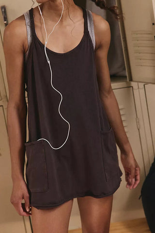 FP MOVEMENT: HOT SHOT MINI DRESS - CHOCOLATE-Dresses/ One Pieces-Moody on Main