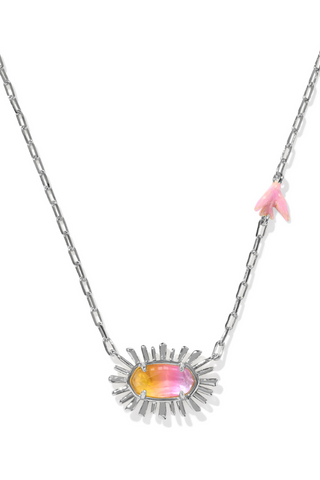 Kendra Scott: Elisa Bird Necklace-Silver Sunrise Watercolor Illusion-7- Jewelry-Moody on Main