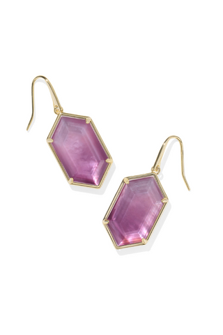 Kendra Scott: Hallie Drop Earrings-Gold Purple Watercolor Illusion-7- Jewelry-Moody on Main