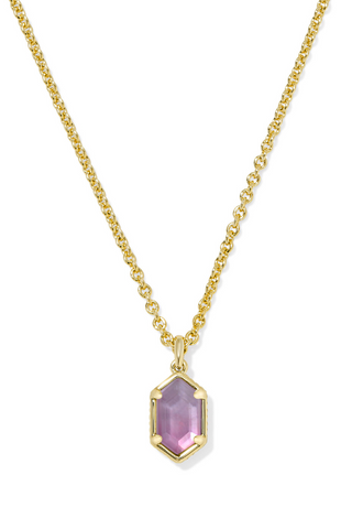 Kendra Scott: Hallie Necklace-Gold Purple Watercolor Illusion-7- Jewelry-Moody on Main