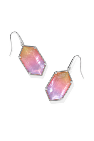 Kendra Scott: Hallie Drop Earrings-Silver Sunrise Watercolor Illusion-7- Jewelry-Moody on Main