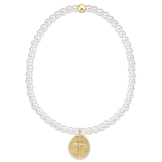 ENEWTON: CLASSIC PEARL 3MM BEAD BRACELET - INSPIRE SMALL GOLD CHARM-Accessories-Moody on Main