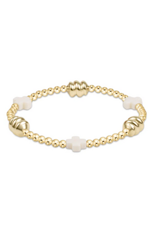 enewton: Signature Cross Admire Gold 3mm Bracelet-Off White-Accessories-Moody on Main