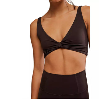 FP MOVEMENT: NEVER BETTER REVERSIBLE TWIST CROP - CHOCOLATE-Tops-Moody on Main