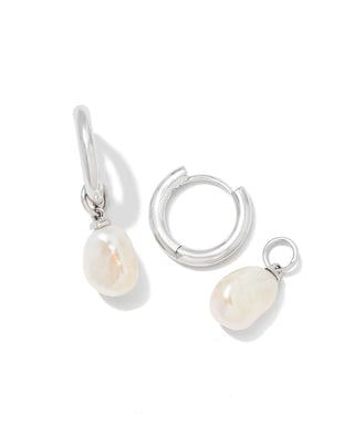 KENDRA SCOTT: WILLA GOLD PEARL HUGGIE EARRINGS-Accessories-Moody on Main