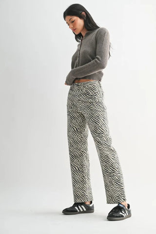 JUST BLACK DENIM: ZEBRA HR VINTAGE STRAIGHT-Bottoms-Moody on Main